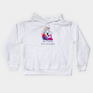 Mom with a child in her arms Kids Hoodie